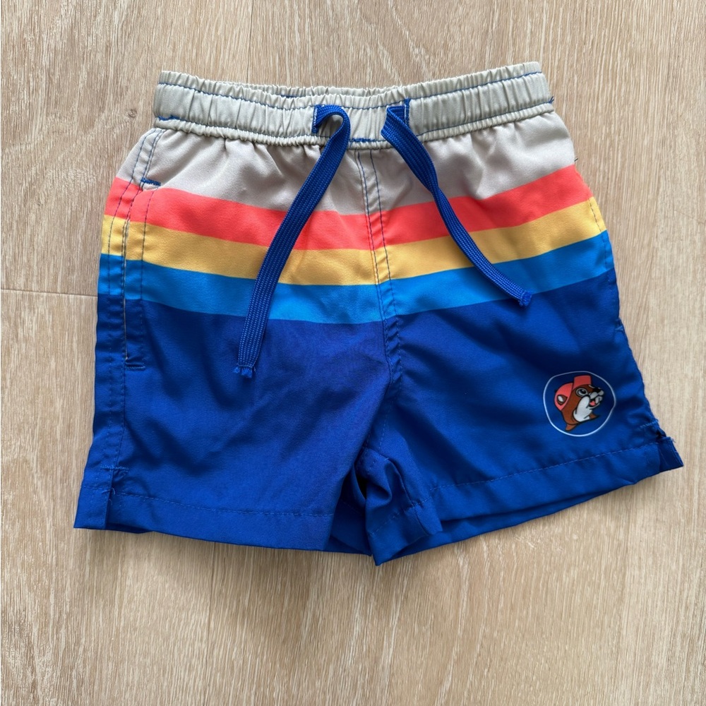 Buc-ee’s stripe swim trunks